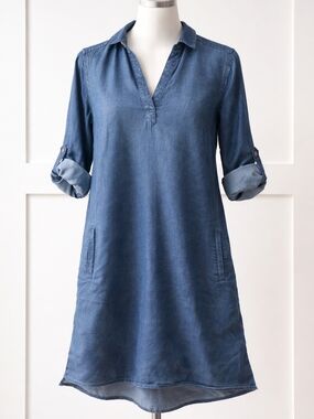 Falls Creek Indigo Denim Shirt Dress Size Small